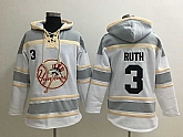New York Yankees #3 Babe Ruth White Sawyer Hooded Sweatshirt MLB Hoodie,baseball caps,new era cap wholesale,wholesale hats